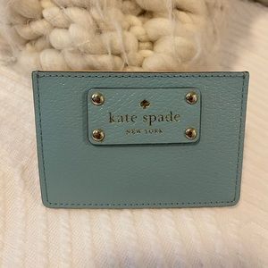 Kate Spade Leather Aqua Blue Cardholder